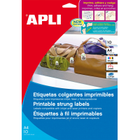 Apli Etiquetas Colgantes Imprimibles 28.0 x43.0 mm. 10 Hojas A4