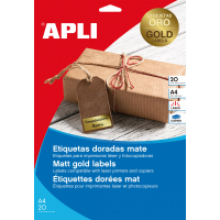 Apli Etiquetas Metalizadas Oro 63.5x29.6 mm. 20 Hojas A4