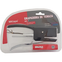 MKtape MK7 Pack de Grapadora de Tenaza + Grapas Nº 26/6, Hasta 20 Hojas, Negro