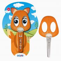 Dohe Tijera Escolar para Niños, Acero Inoxidable, Puntas Redondeadas, Diseño Zorro