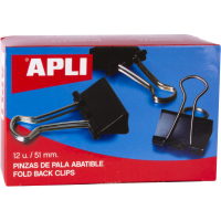 Apli Pinzas Abatibles 30x51mm, 12 Unidades