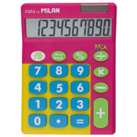 Milan Mix Sobremesa 10 Digitos, Teclas Grandes, Rosa y Amarillo