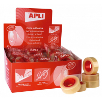Apli PACK de 35 Cintas Adhesivas Transparentes, Tamaño 19mm x 33m