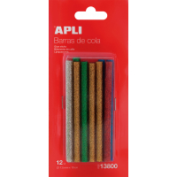 Apli Recambio de Barras de Adhesivo Termofusible, diametro 7.5mmx10cm, Purpurina